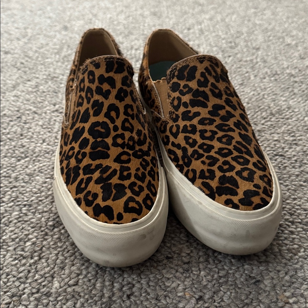 [SEAVEES] Tan and Black Leopard Baja Slip-On Platform Mulholland Sneaker